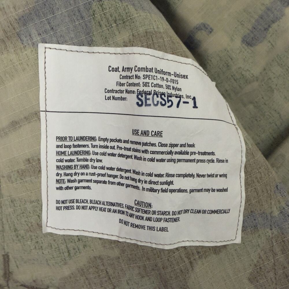 US Army Combat Uniform Jacket Mens Large ACU Camo Ripstop Military Coat - Picture 8 of 9